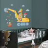 Excavator with animals - Children's sticker for boys