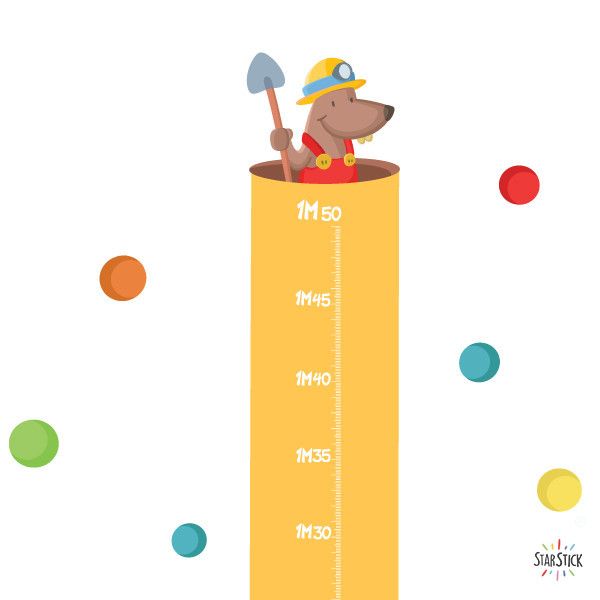 Mesurador d'alçada infantil - Excavadora amb animals