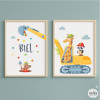 Pack with 2 children's paintings - Excavator