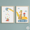 Pack con 2 cuadros infantiles - Excavadora