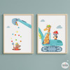 Pack con 2 cuadros infantiles - Excavadora