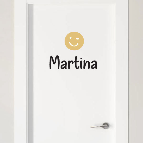Smiley Faces - Name stickers for teen rooms