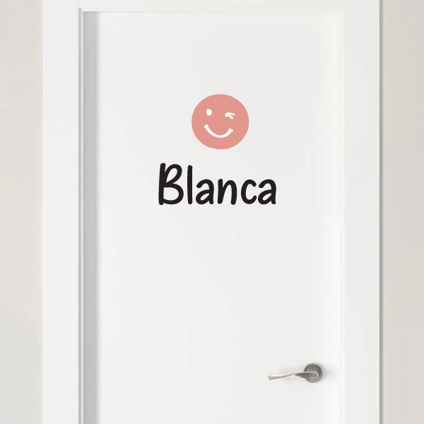 Smiley Faces - Name stickers for teen rooms