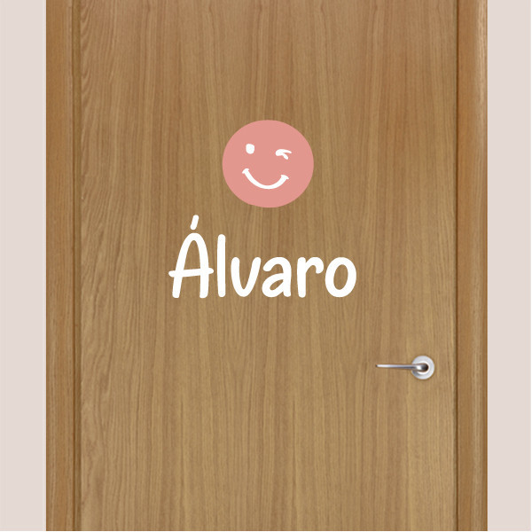 Smiley Faces - Name stickers for teen rooms