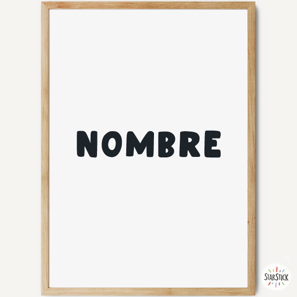 Cuadro personalizable con nombre - Póster juvenil para enmarcar