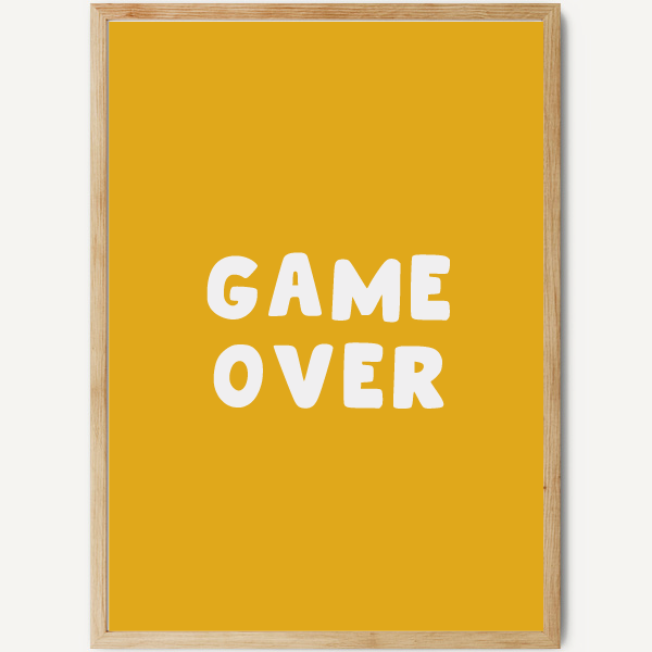 Game Over - Póster para decorar espacios juveniles