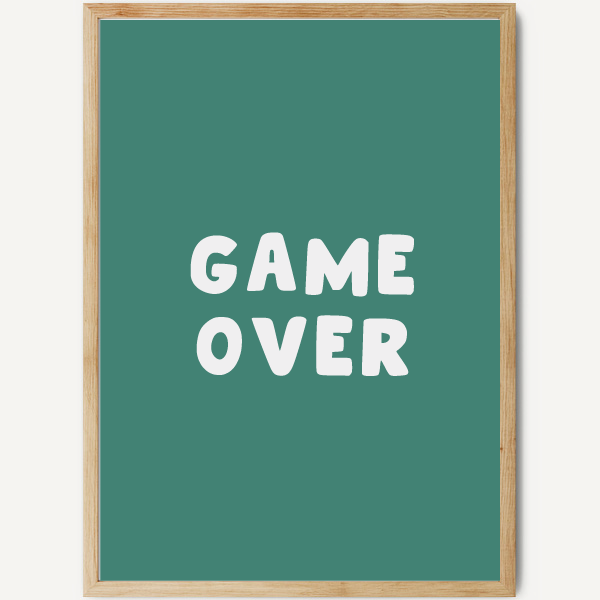 Game Over - Póster para decorar espacios juveniles