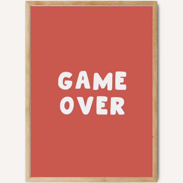 Game Over - Póster para decorar espacios juveniles
