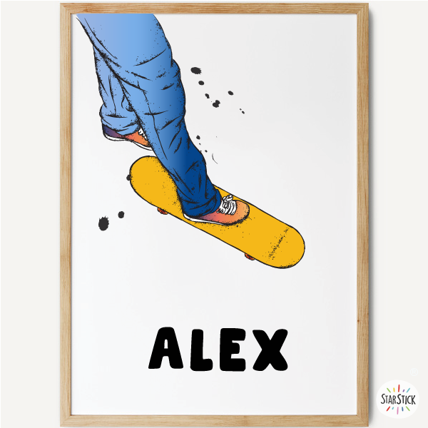 Yellow skater - Cuadros para decorar cuartos juveniles