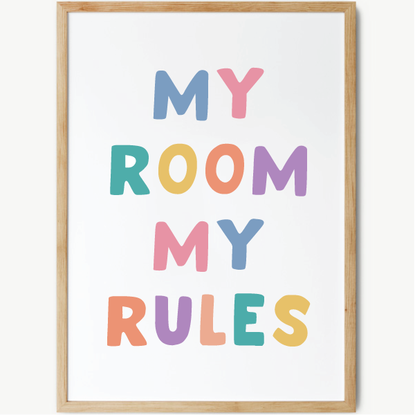 Youth Poster – My Room, My Rules – Bedroom Wall Decoration
