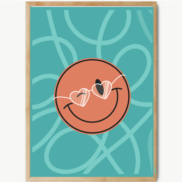 Youth room wall art – Hippie Emoji | Modern prints for bedrooms