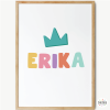 Personalized prints for youth rooms - Name with crown