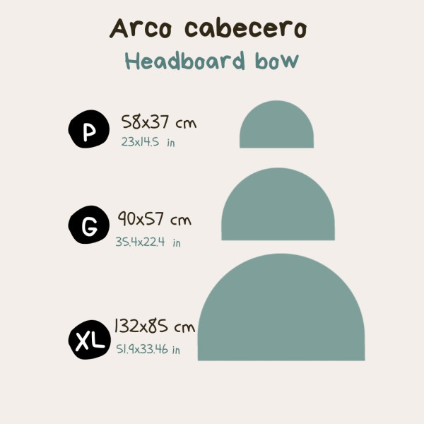 Cabecero de cama en vinilo – Arco disponible en diferentes colores