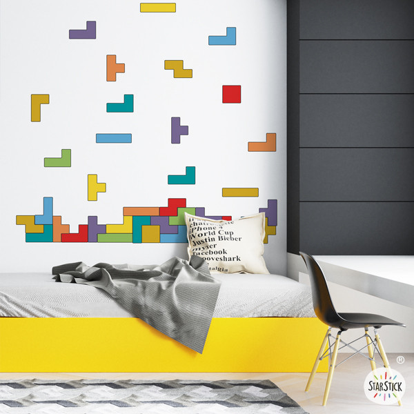 Adhesiu decoratiu amb peces de Tetris - Decoració infantil