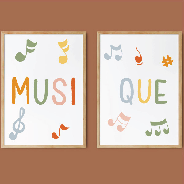 Décoration Montessori - 2 tableaux pour salles de musique