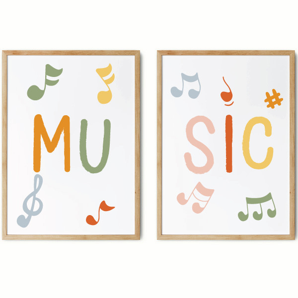 Décoration Montessori - 2 tableaux pour salles de musique