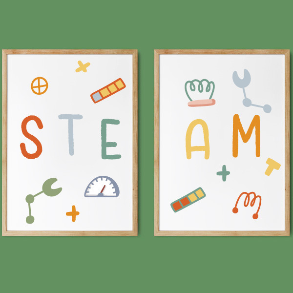Décoration Montessori STEAM - Pack de 2 tableaux