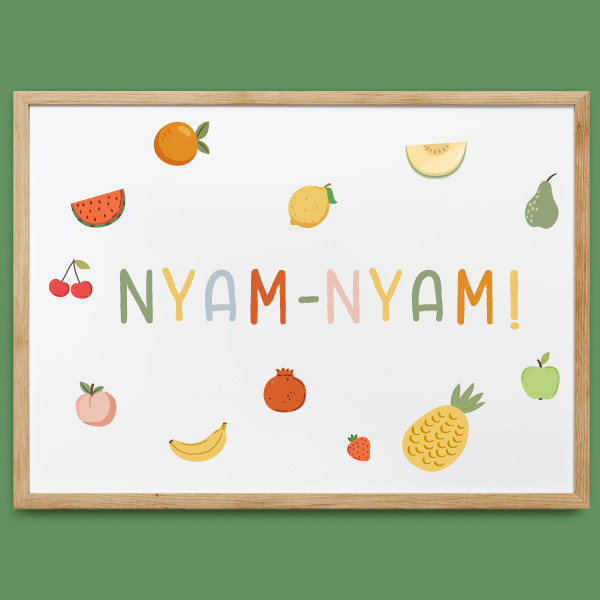 Quadre Montessori per a menjadors escolars - Nyam-Nyam + fruites