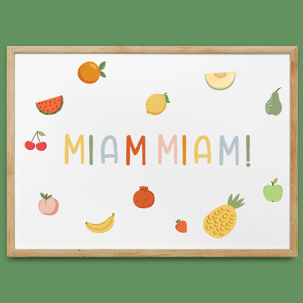 Montessori Frame for School Cafeterias - YumYum + Fruits