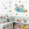 3 Niños con cohete - Vinilos para decorar habitaciones de hermanos