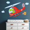 Kids wall sticker helicopter with crocodile pilot decorating boys bedroom