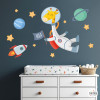 Vinil infantil girafa astronauta amb coet i estrelles decoració habitació nadó i nen