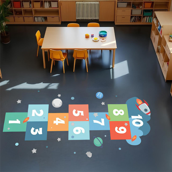 Rayuela cohete ultra resistente - Juegos de suelo en vinilo - Ideas para colegios