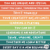Staircase vinyls for schools with Montessori phrases for educational decoration in schools and children’s spaces.