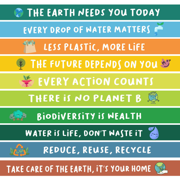 Décoration des escaliers scolaires - Phrases de respect pour la nature
