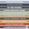 Decoració d’escales escolars. Vinils amb frases de cohesió escolar