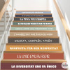 Decoració d’escales escolars. Vinils amb frases de cohesió escolar