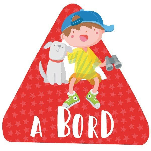 Nen i gos a bord - Adhesiu en català per a cotxes