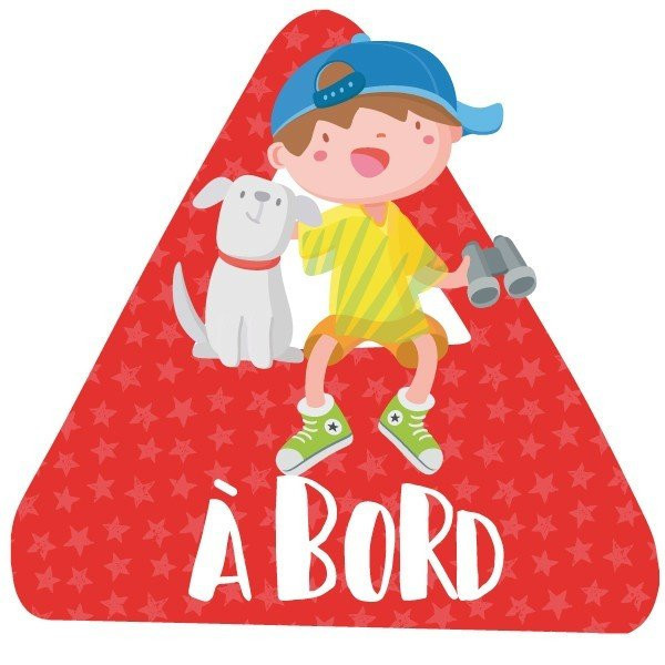 Nen i gos a bord - Adhesiu en català per a cotxes