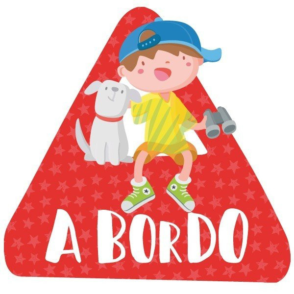 Nen i gos a bord - Adhesiu en català per a cotxes