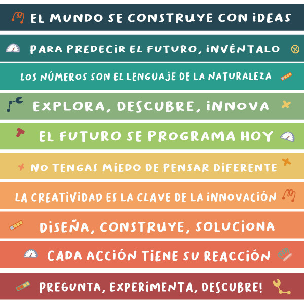 Decoració escales d’instituts i escoles. Vinils amb frases STEAM