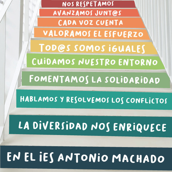 Vinilos personalizables para escaleras. En mi centro... (Colores Tierra)