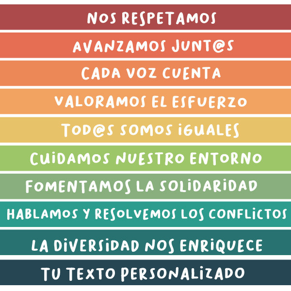 Vinilos personalizables para escaleras. En mi centro... (Colores Tierra)