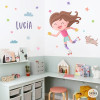 Vinilo de pared Niña patinadora. Decoración cuarto infantil