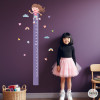 Height chart. Skating girl. Decoration for girls' rooms