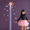 Height chart. Skating girl. Decoration for girls' rooms