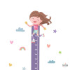 Height chart. Skating girl. Decoration for girls' rooms