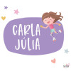 Name sticker Skater girl. Decoration for girls' rooms