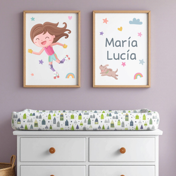 Skating Girl. Customizable prints for girls' rooms
