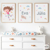 3 Cuadros decorativos para niñas. Niña patinadora. Personalízalos