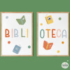 Biblioteca. Conjunt de 2 làmines per decorar biblioteques