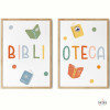 Biblioteca. Conjunt de 2 làmines per decorar biblioteques