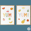 Yum Yum. 2 Decorative prints for school cafeterias