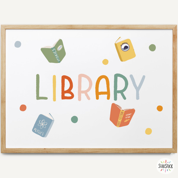 Bibliothèque - Tableau Montessori pour décorer les bibliothèques
