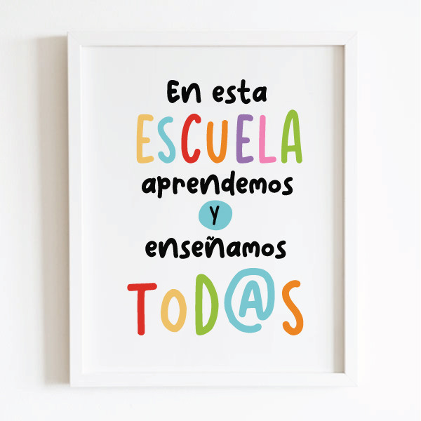 Affiches éducatives. Dans cette école, nous apprenons et enseignons tous
