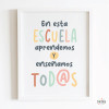 Affiches éducatives. Dans cette école, nous apprenons et enseignons tous